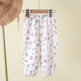 thumbnail image 7 of YunPes Toddler Girls Cute Graphic Summer Pants Casual Elastic Waist Loose Comfy Cotton Trousers for Kids Kids Softball Leggings, 7 of 7
