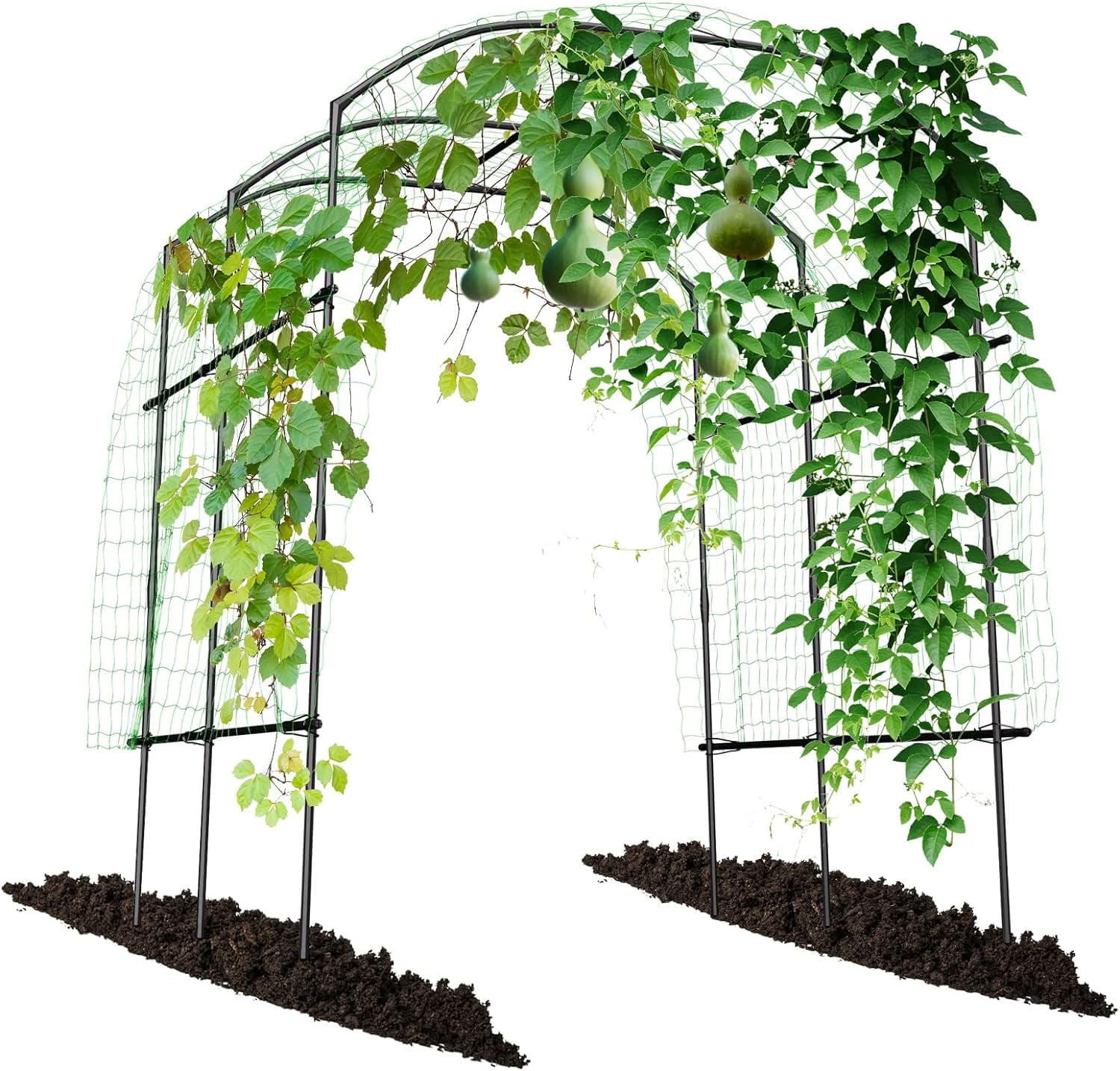 FICISOG Extra Tall Garden Arch Trellis for Climbing Plants Outdoor, 87" H Metal Arbor Plant Support Trellis Archway for Climbing Vine Yard Lawn Garden