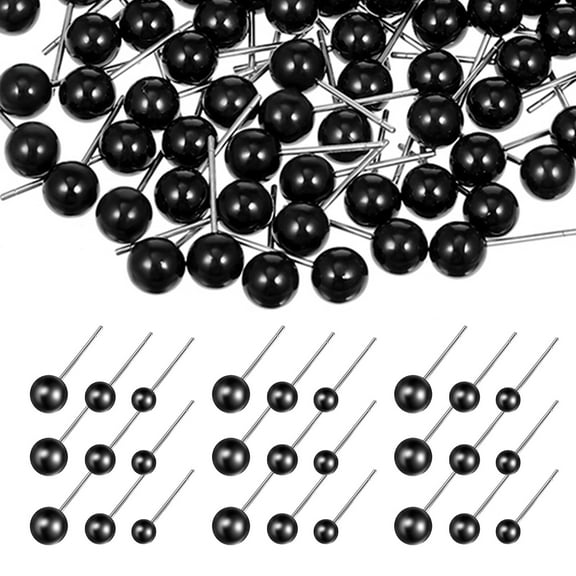 300 Pcs Roving Wool and Eyes Eyes for Crafts Glass Eyes Doll Eye Beans Black