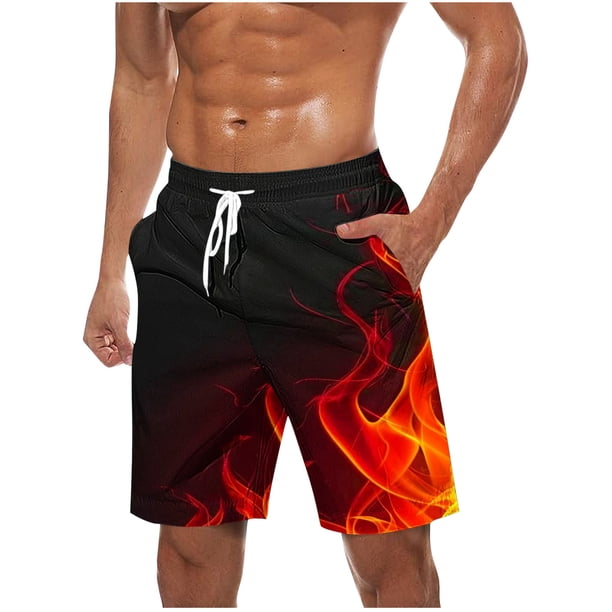 Pantalones Cortos Casuales para Hombre Imprimir con Bolsillos Pantalones de Playa de Cintura Elástica, Pantalones Cortos de Cintura Elástica para Hombre