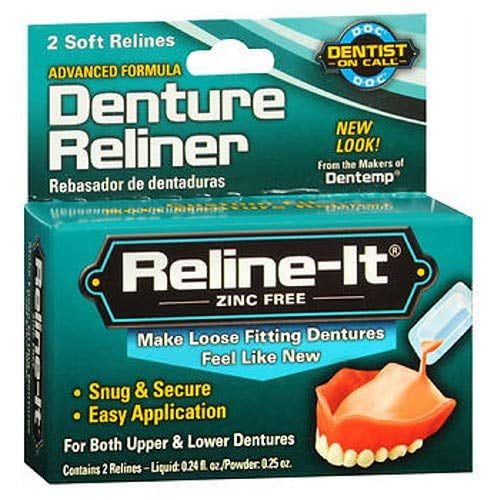 Dentemp Dentier Reline Kit - Formule Avancée Reline It Dentier Reliner - Kit de Prothèse pour Remettre en État et Serrer les Prothèses Dentaires pour les Deux Prothèses Supérieure et Inférieure