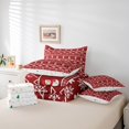 thumbnail image 6 of Manfei Kawaii Snowmen Snowflake 7-Piece Twin Bedding Sets,Kids Christmas Candy Cane Bedding Comforter Set,Red White Sheet Sets For Child,Microfiber Bedroom Decor Reversible, 6 of 8