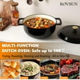 thumbnail image 6 of Matladin 6 Quart Enameled Cast Iron Dutch Oven with Lid, Dual Handles, Oven Safe up to 500°F or on Stovetop, Compatible for Braising, Stews, Roasting, 6 of 9