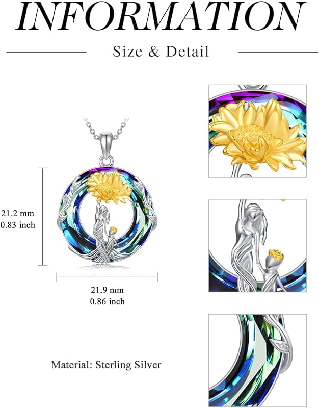 JKR Gifts for Mom 925 Sterling Silver Rose Flower Necklace Mother and 1-5 Daughters/Sons Jewelry Birthday Gifts for Women Wife Grandma