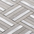 thumbnail image 4 of Sample - Cinderella Gray Marble Stone Aluminum Parquet Mosaic Tile Kitchen Backsplash, 4 of 6