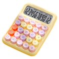 thumbnail image 1 of Calculatrice colorée à clavier mécanique, calculatrice de bureau électronique pour la maison, l'école et le bureau, jaune, 1 of 4