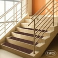 thumbnail image 3 of Set of 15 Indoor Stair Treads Carpet Non Slip Skid Mats,Modern Pads Carpet Rugs Coffee, Black, grey, 3 of 30