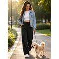 thumbnail image 2 of Cadmus Womens Wide Leg Sweatpants High Waist Loose Soft Casual Workout Pants with Pockets, 2 of 12