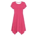 thumbnail image 6 of TaTaai Women's Polka Dot Flutter Sleeve Dress Short Sleeve Round Neck Midi Casual Dress with Irregular Hem Lightweight Stretchy Gift, 6 of 6