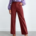 thumbnail image 2 of zaveiop Women's Pants High Waisted Jeans Stretch Loose Fit Colorblock Denim Pants with Pocket (Wine, XXL), 2 of 8