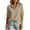 Khaki, variant on hoksml Women Half Button Mid Sleeve Collarted Shirt Cotton Linen Solid Loose Casual Top for Office Daily Golf