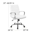thumbnail image 5 of Flash Furniture Whitney Mid-Back Swivel LeatherSoft Desk Chair with Armrests, White/Chrome, 5 of 14