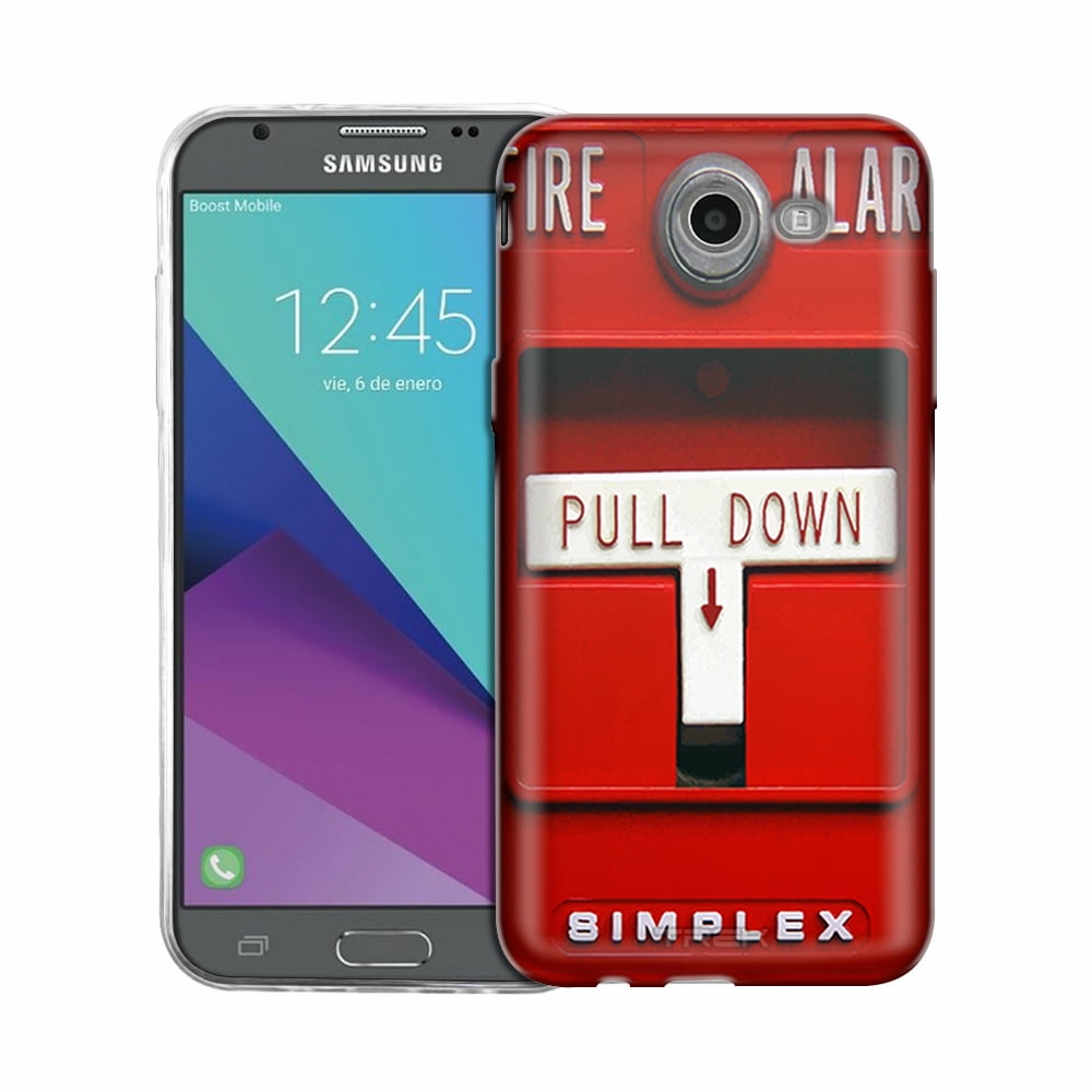 Samsung Galaxy J3 Prime Red Fire Alarm Pull Down Slim Case Walmart
