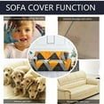 thumbnail image 5 of Dowbom Couch Cover Printed,1-Piece Stretch Sofa Slipcover for 3 Cushion Couch Universal Washable Non-slip Sofa Cover with Elastic Bottom Furniture Protector for Kids Pets-M(145-185cm)-B, 5 of 8
