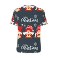 thumbnail image 4 of Gaeub Three Cute Christmas Gnomes Men's Basketball Short Sleeves, Beach Vacation T-Shirt, Fitness Short-Sleeve, Printed Pattern with Buttons - 4X-Large, 4 of 9