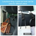 thumbnail image 4 of OTOSTAR Car Hooks, Handmade Bling Diamond Car Headrest Hangers Organizer Universal Auto Hooks Car Seat Hooks for Vehicle Car, 2 Pack (Black), 4 of 5