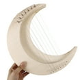 thumbnail image 5 of Qumonin 1 Set of Lyre Harp Moon Shaped Harp Instrument Wood Body 7-String Harp Beginner Musical Instrument, 5 of 6