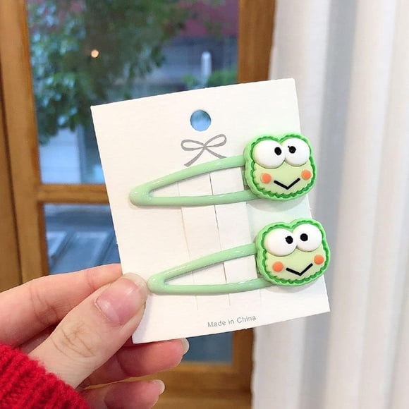 Verde moda geométrica tocado de rana mujeres pinzas para el cabello Clips laterales de pico de pato pasadores coreanos horquillas BB pinzas para el cabello