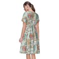 thumbnail image 2 of Bixox Robe d'Été à Manches Courtes pour Femmes Robe Ample Longueur Genou avec Poches-Hiboux Mignon, 2 of 7