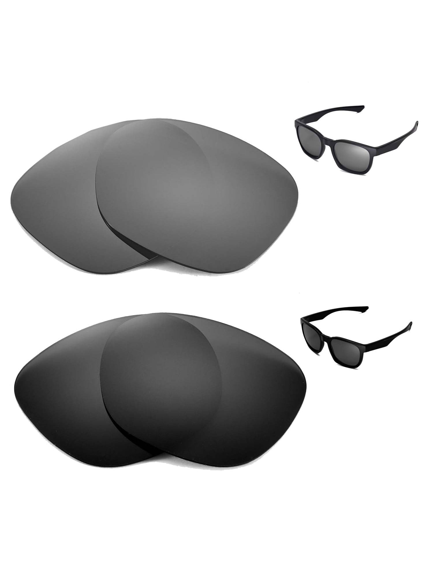 Walleva Polarized Titanium + Black Replacement Lenses For Oakley Garage