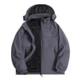 thumbnail image 2 of Mens Lightweight Jackets Cameland Men's Fall Winter Casual Workwear 3-in-1 Waterproof Windproof Hiking Jacket Outdoor Detachable Liner Coat Dark Gray XXXL, 2 of 6