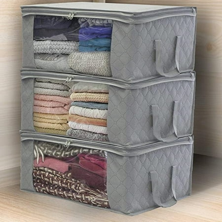 1 Non-Woven Folding Storage Box Quilt Storage Bag Closet Clothing ...