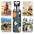 thumbnail image 7 of Yayeee 33oz Insulated Water Bottle Double Wall Stainless Steel with Flip Straw Lid, Green Floral Oranges, 7 of 7