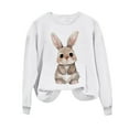 thumbnail image 4 of Easter Bunny Sweatshirts for Women, Long Sleeve Pullover Sweatshirt, Women's Round Neck Sweatshirts Easter Printed Pullover Tops Raglan Sleeves Long Sleeved Hoodie Sweatshirts, 4 of 6