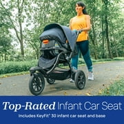 Chicco Activ3 Jogging Travel System Stroller with KeyFit 30 Infant Car Seat - Solar (Grey), New