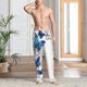 thumbnail image 2 of Fotbe Blue Flying Butterflies Pantalones de Pijama para Hombre, Pantalones de Dormir, Pantalones de Casa con Cintura Ajustable y Bolsillos-X-Large, 2 of 6