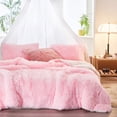 thumbnail image 1 of Juego de edredón Joyreap Plush Shaggy, talla doble, rosa, 1 of 7