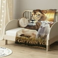 thumbnail image 2 of ARISTURING Christian Blanket Lion and Lamb Decor Throw Blanket lion of Judah Religious Faith Prayer Blanket Catholic Inspirational Gifts for Women Men Warm Soft Plush Flannel Blanket for Adult Kid, 2 of 6
