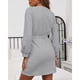 thumbnail image 2 of Vestido Con Cinturón Para Mujer, Cierre De Manga Larga, Cuello Redondo, Patrón De Gofres, Vestido De Cuello Redondo Para La Vida Diaria Para Mujer Para Vacaciones ANGGREK  EC1711, 2 of 6