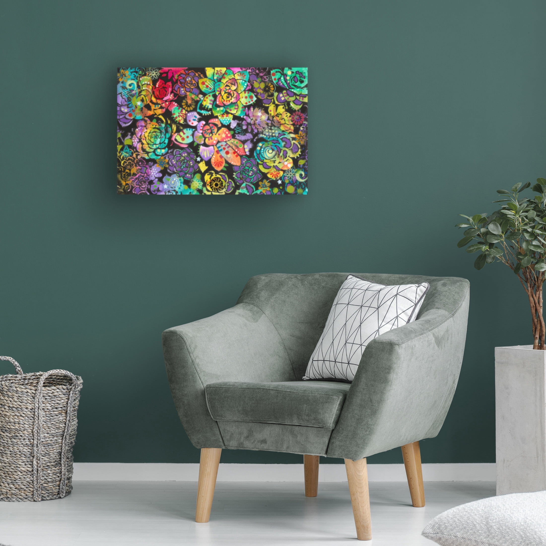 Canvas Wall Art - Dean Russo 'Succulents' Wall Art for Living Room, Bedroom, or Office Décor by Trademark Fine Art - 19 x 12 Inches