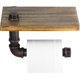thumbnail image 2 of Xiao Hua Portarrollos de papel higiénico rústico con estante, soporte industrial para rollo de papel higiénico, soporte de pared de madera rústica para baño (bronce), 2 of 5