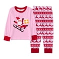thumbnail image 4 of Bjutir Christmas Pajamas Set For Girls Santa Claus Print Crewneck Tops And Pants Pjs Set Cozy Bedtime Wear Long Sleeve Outfits Size 2-10 Years, Pink, 4 of 4
