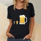 thumbnail image 2 of Blusa de mujer Oktoberfest Camiseta de cuello redondo Estampado de verano Jersey de manga corta Camiseta de mujer para hombre Tops Camisa Pompotops hfajkhk136107, 2 of 5