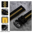 thumbnail image 5 of Silicone Watch Bands,24mm Quick Release Rubber Watch Strap for Men Women,Black&Yellow with Black Buckle, 5 of 8