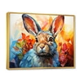thumbnail image 2 of Designart "Hopper Geometric Rabbit Energetic painting II" Animals Floater Framed Canvas Art Print, 2 of 7