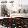 thumbnail image 2 of ODIKA 2'x3' Machine Washable Non-Slip Area Rug, Classic Holiday Plaid with Evergreen Branches and Ornament Details High Traffic Rug with Pad, Green, 654395, 2 of 8