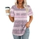 thumbnail image 5 of Camisetas de Manga Corta de Verano para las Mujeres Impresas con Cuello Redondo, Poliéster Ligero Top de Verano Casual, 5 of 5