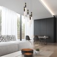 thumbnail image 4 of JoollySun 5 Lights Cluster Crystal Pendant Light Modern LED Hanging Ceiling Light in Black and Gold, 4 of 7