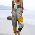 thumbnail image 5 of BODOAO Jumpsuits for Women Casual Square Neck Sleeveless Harem Overalls with Adjustable Straps and Pockets, Stretchy Loose Fit Summer One Piece Romper Outfit Navy XL, 5 of 6