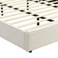 thumbnail image 5 of Carys Modern King Boucle Upholstered Bed, Platform Bed with Wingback Headboard, White, 5 of 7