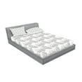 thumbnail image 2 of Ambesonne Geometric Fitted Sheet & Pillow Sham Set, Disc Spirals Shapes, Full, White Gainsboro, 2 of 2