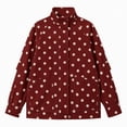 thumbnail image 4 of SBYOJLPB Women's Polka Dot Coat Stand Collar Zip Up Jacket with Pockets, 4 of 9