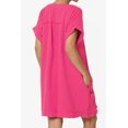 thumbnail image 4 of Robe Mini Babydoll en Gaze de Coton à Manches Courtes Col en V Décontractée pour Femmes, 4 of 7