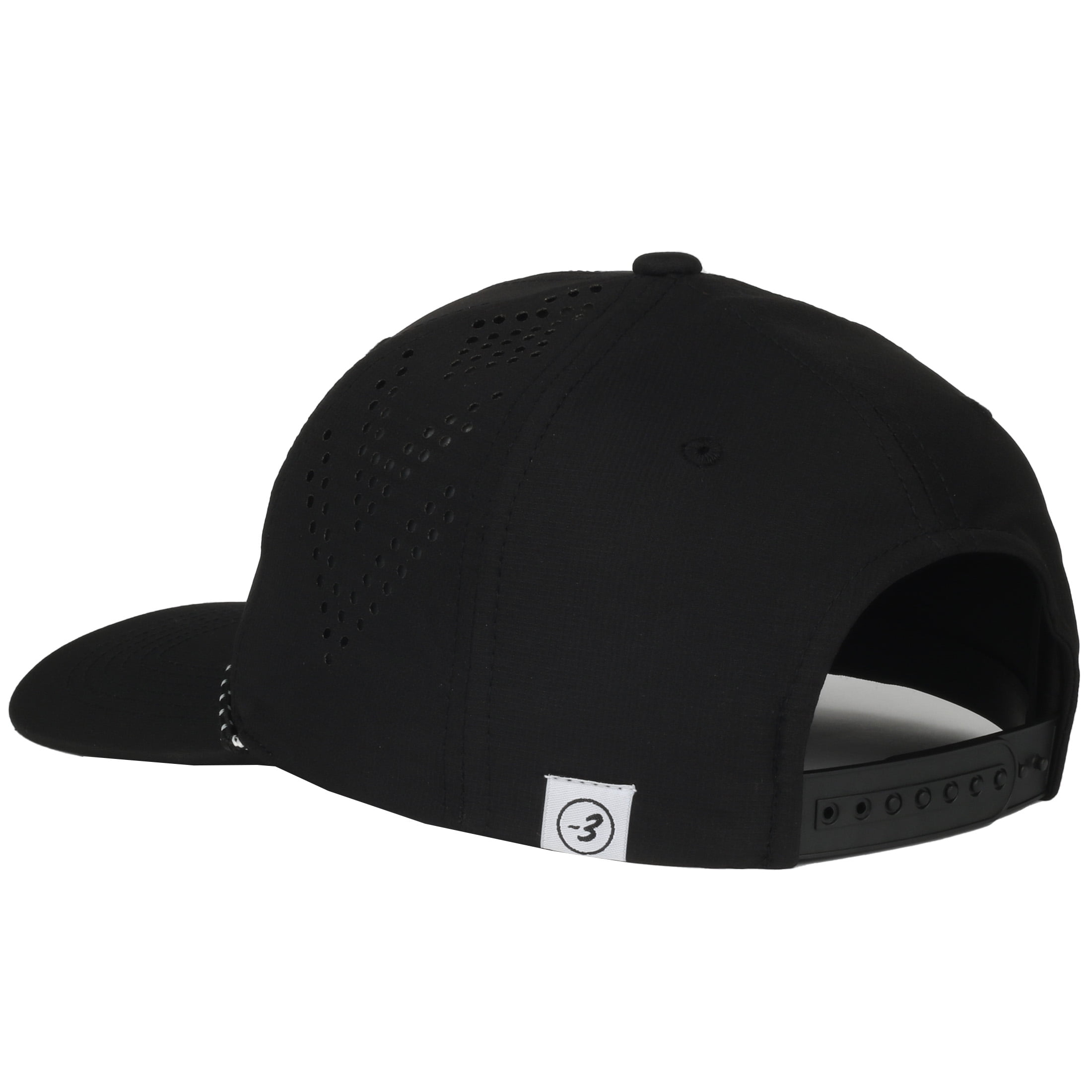Three Under Performance Golf Hat, Breathable Fabric, Snapback, Lightweight Golf Cap, One Size, Adult, Black