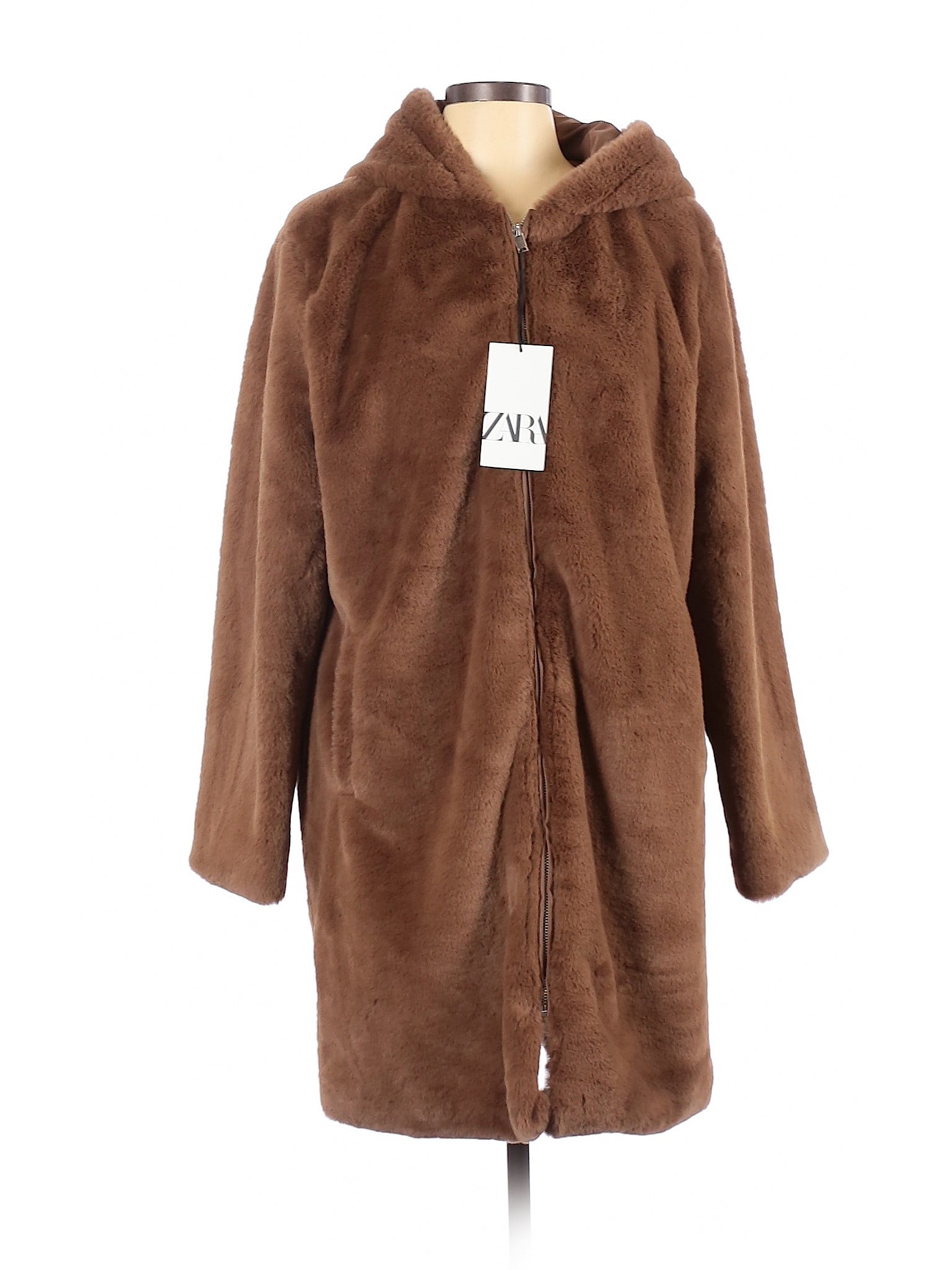 colored faux fur coat zara