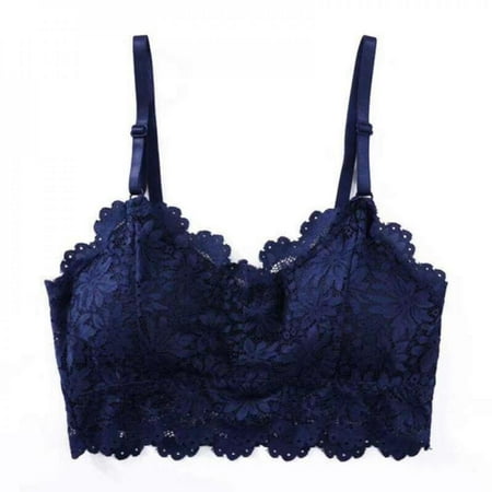 

Xmarks Solid Lace Embroidery Bras Women Floral Hollow Out Underwear Seamless Lingerie Removable Padded Brassiere Bra Top Lace Top